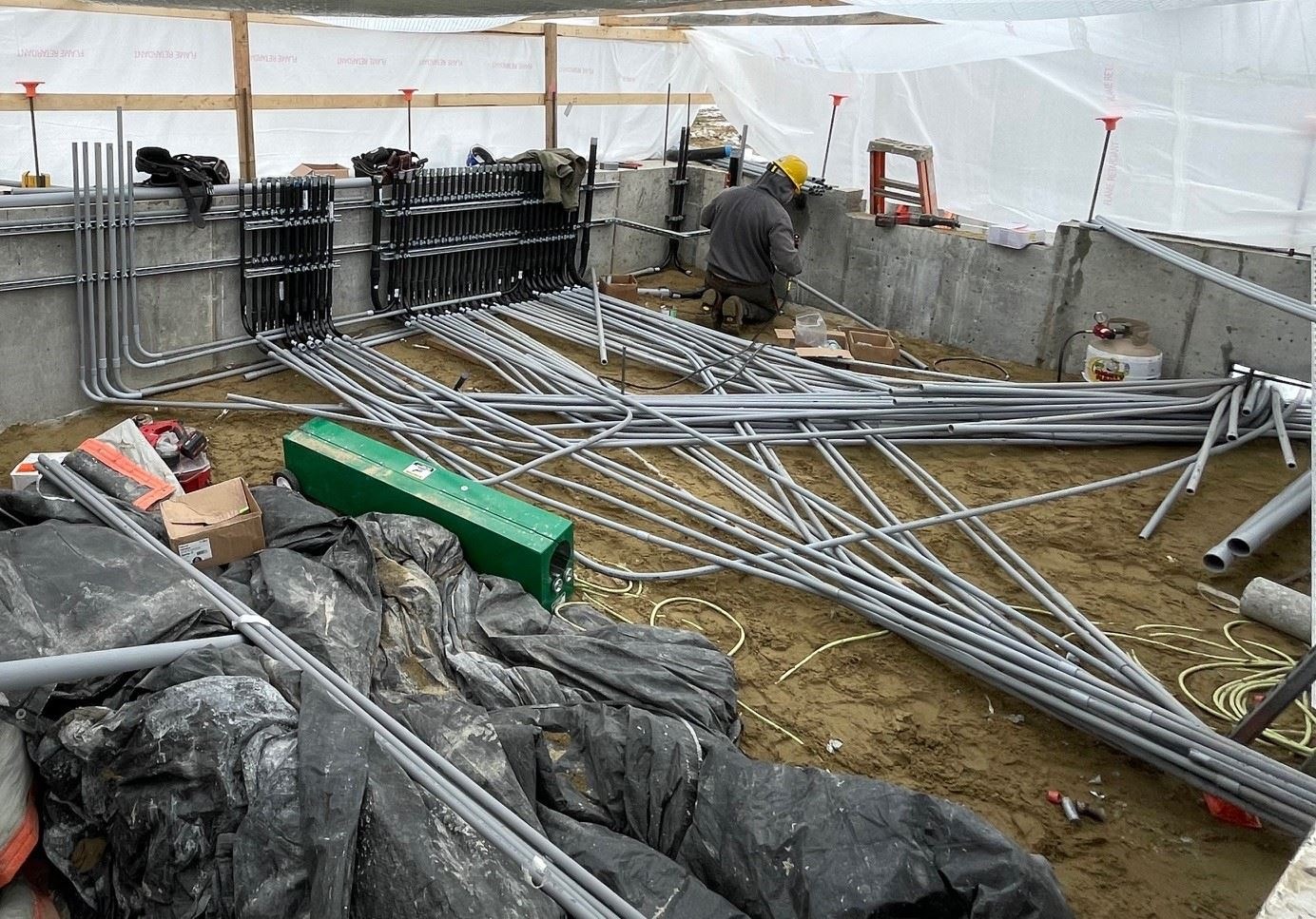 Installation of Under Slab Electrical Conduits and Sweeps